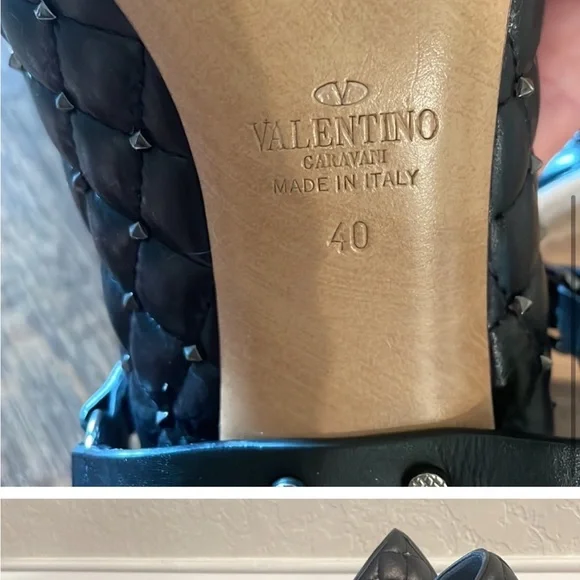 Valentino Garavani Rockstud Spike Stilettos Pointed Toe Silver Stud Sz 40 US 10 - Picture 4 of 5